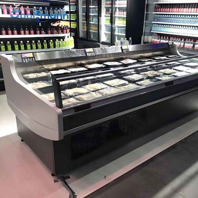 280L Meat Display Freezer 0 - 5 ℃ Lemari Pendingin Makanan Elektrik Showcase