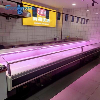 Freezer Tampilan Daging Berdiri Bebas 570L Pendingin Makanan 0 - 5 ℃ Etalase