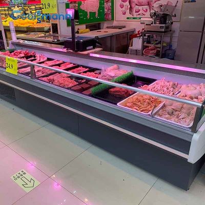 Cold Storage Meat Display Freezer 160L Toko Daging Tanpa Pintu 0 - 5 ℃ Pendingin