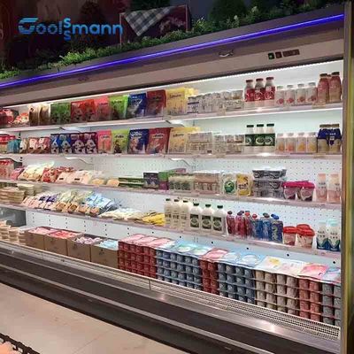 800L Multideck Open Chiller Supermarket Layar Sayur Lapisan yang Dapat Disesuaikan
