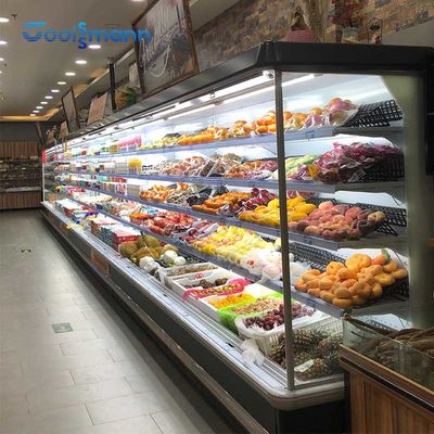 Kulkas Tampilan Terbuka Chiller Merchandiser Dengan Strip Anti Tabrakan